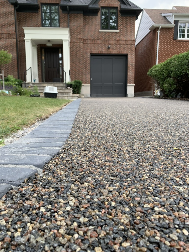 Permeable Resin Bound Aggregate Driveway Project in Etobicoke