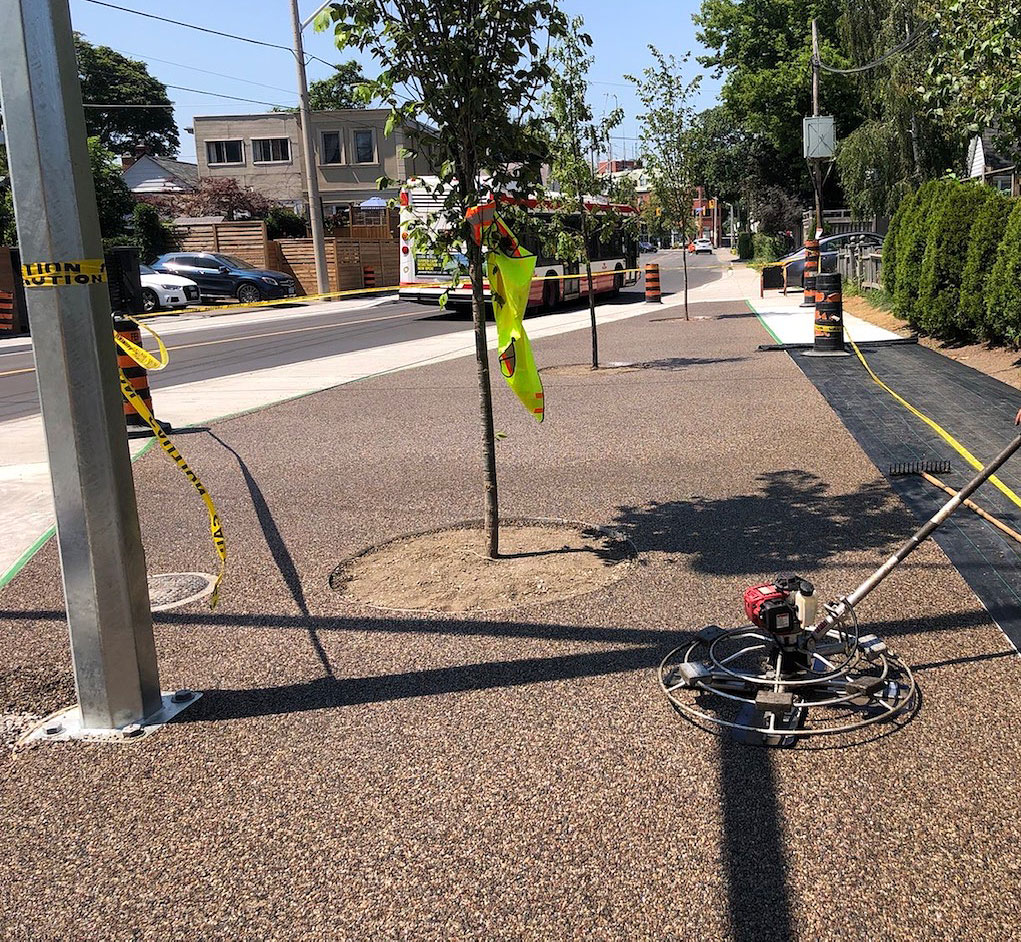 commercial permeable pavement project in Toronto